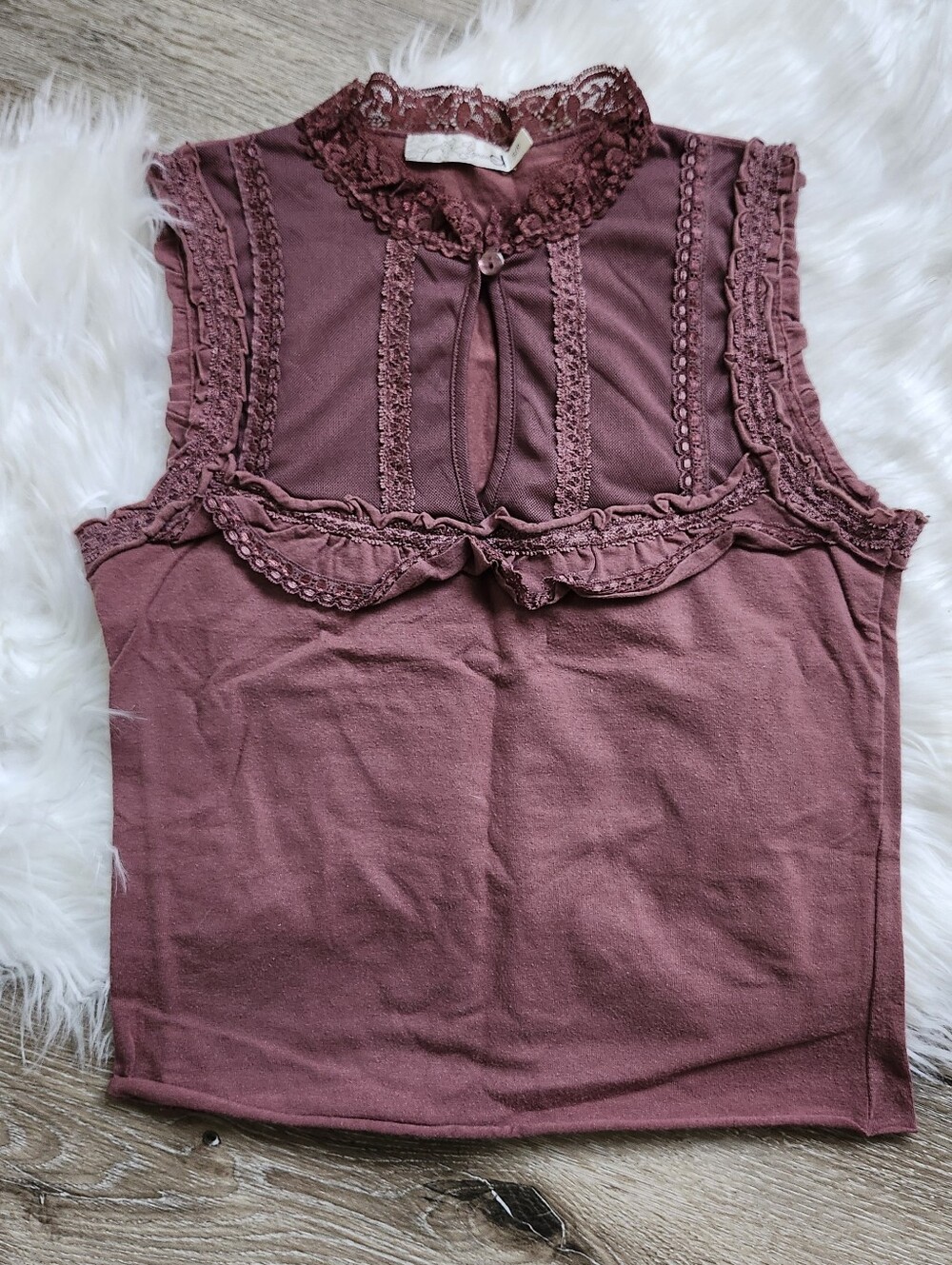Dynamite Lace-Trim Sleeveless Camisole - Dusty Mauve